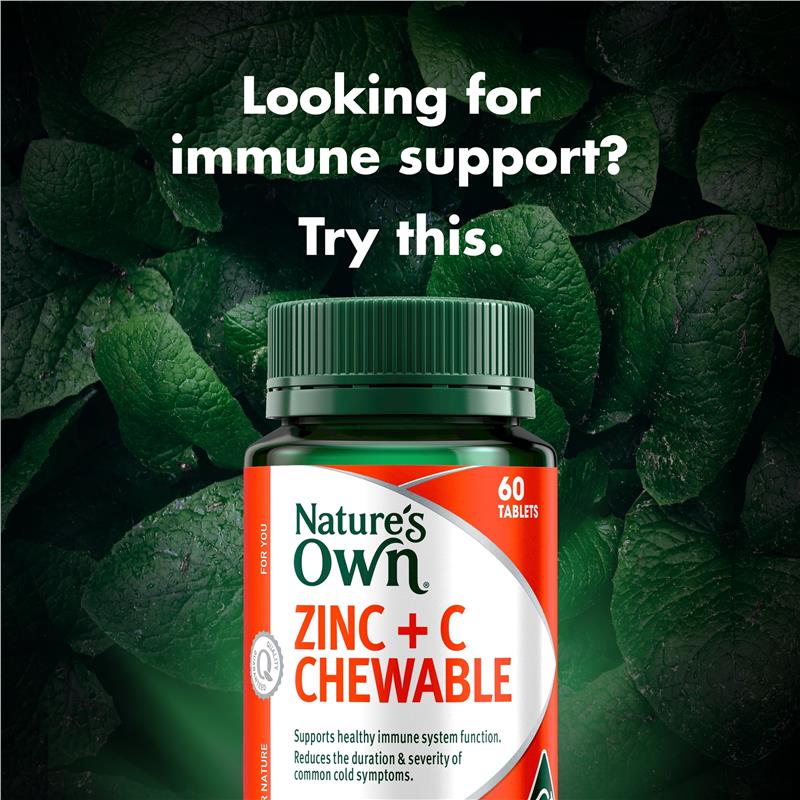 Load image into Gallery viewer, Nature's Own Zinc + C 60 Tablets
