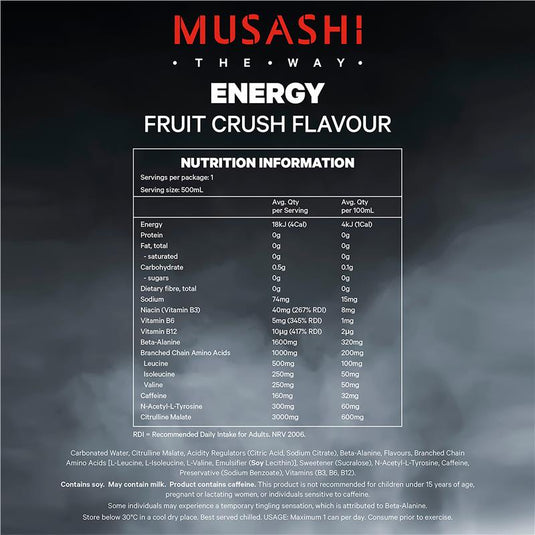 Musashi Energy Fruit Crush 500ml
