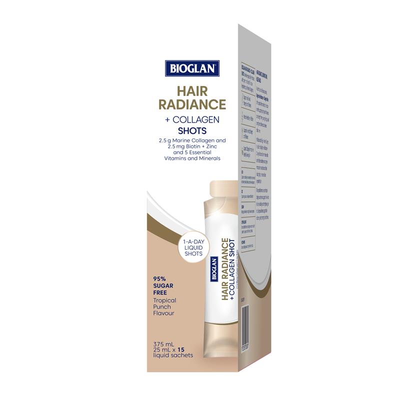 Load image into Gallery viewer, Bioglan Hair Radiance + Collagen Shots 25ml x15
