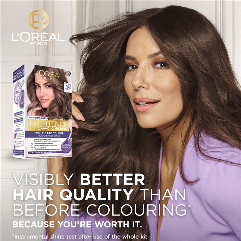 Load image into Gallery viewer, L'Oreal Paris Excellence Cool Creme Permanent Hair Colour 7.11 Ultra Ash Blonde
