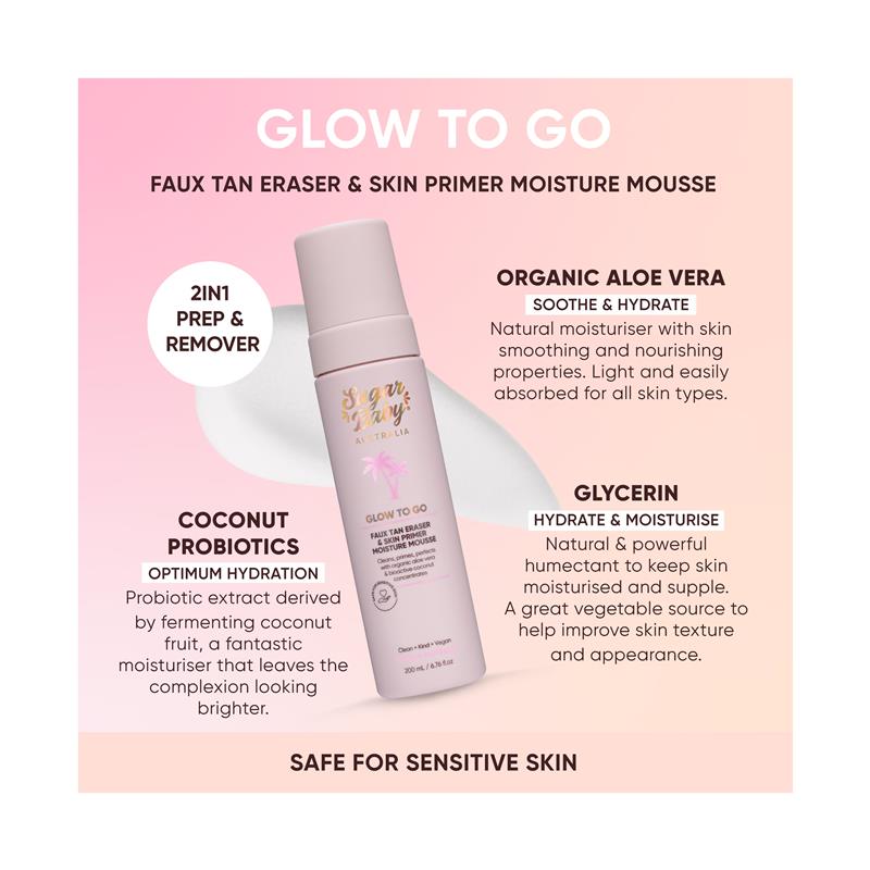 Load image into Gallery viewer, SugarBaby Glow To Go Faux Tan Eraser &amp; Skin Primer Mousse 200ml
