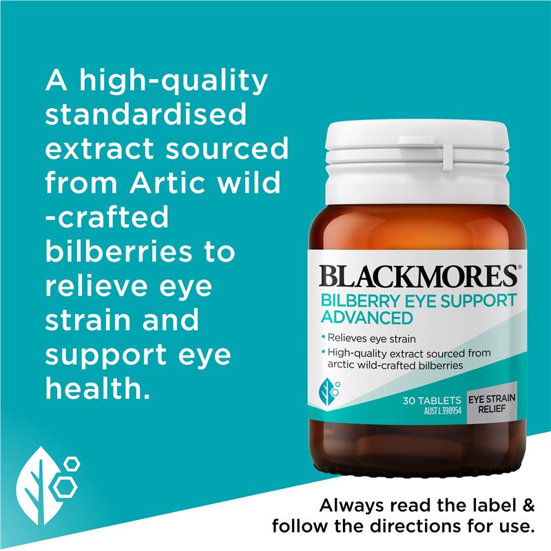 Load image into Gallery viewer, Blackmores Bilberry Eye Support Advanced 30 Tablets
