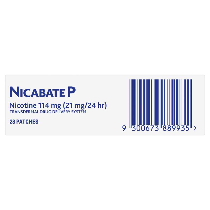 Load image into Gallery viewer, Nicabate P Patch Quit Smoking 21mg 28 Patches
