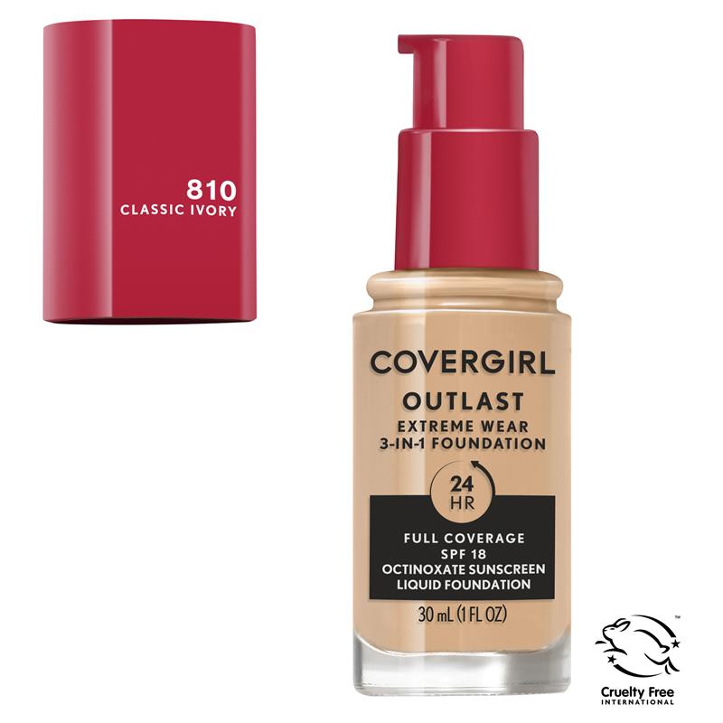 Load image into Gallery viewer, Covergirl Outlast Extreme Wear Foundation 810 Classic Ivory 30ml
