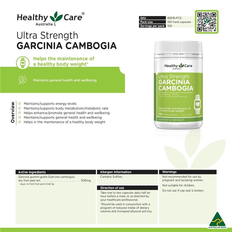 Load image into Gallery viewer, Healthy Care Garcinia Cambogia Ultra Strength 5000 100 Capsules
