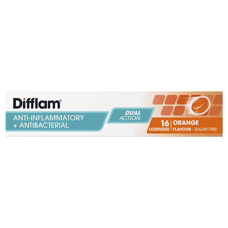 Load image into Gallery viewer, Difflam Sore Throat Sugar Free Orange 16 Lozenges
