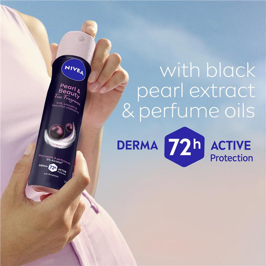 NIVEA Pearl And Beauty Fine Fragrance Black Pearls Aerosol Deodorant 72H Protection 250ml