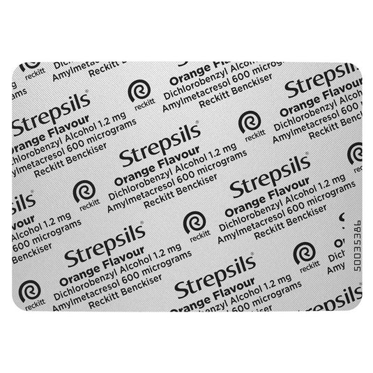 Strepsils Soothing Lozenges Orange 16pk Sore Throat Double Antibacterial
