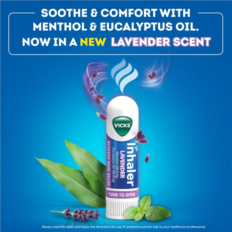 Load image into Gallery viewer, Vicks Inhaler Lavender Nasal Decongestant 0.5ml
