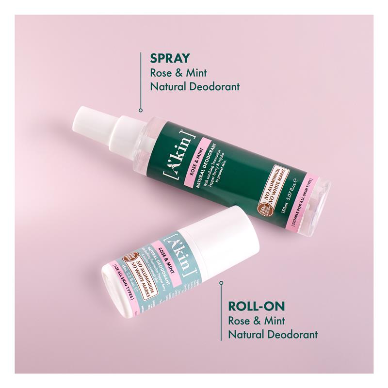 Load image into Gallery viewer, Akin Rose &amp; Mint Deodorant Roll On 65ml

