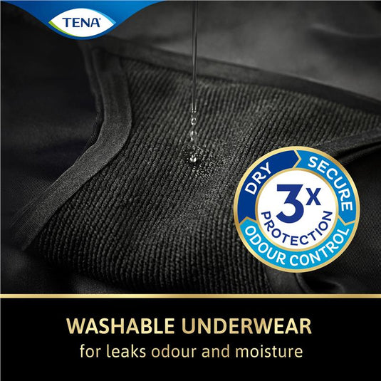 TENA Washable Absorbent Underwear Classic Noir Size 14-16