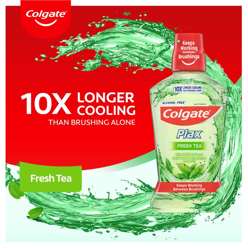 Load image into Gallery viewer, Colgate Plax Alcohol Free Antibacterial Mouthwash Fresh Tea 500mL
