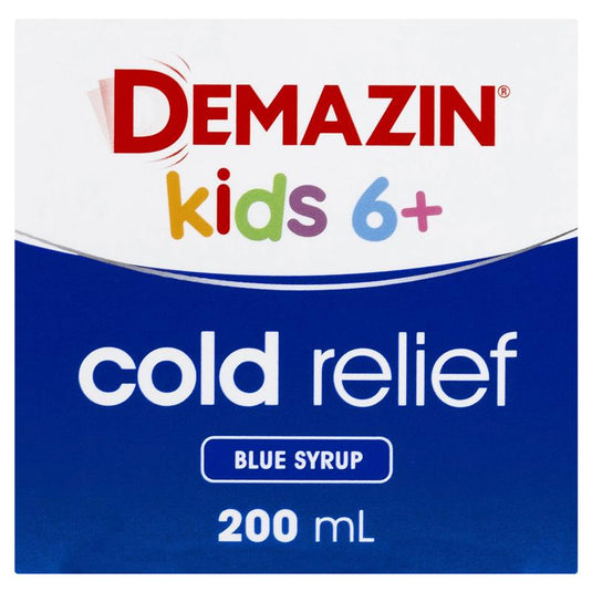 Demazin Kids 6+ Cold Relief Blue Syrup 200ml