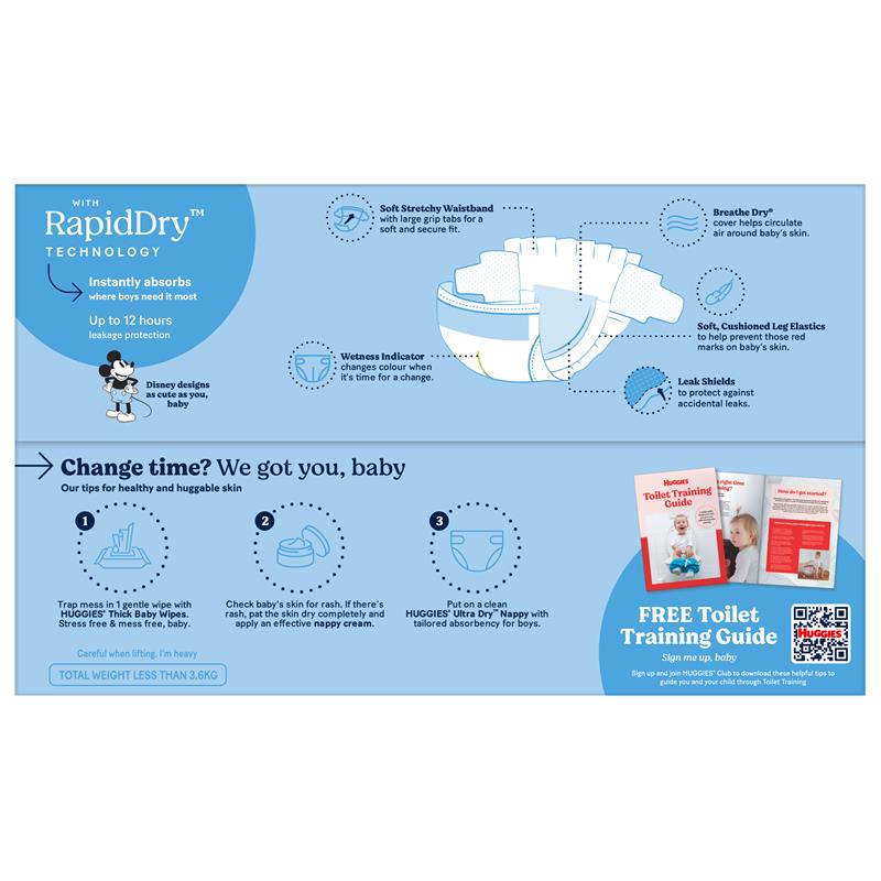 Load image into Gallery viewer, Huggies Ultra Dry Nappies Boy Size 6 Jumbo 60 Pack
