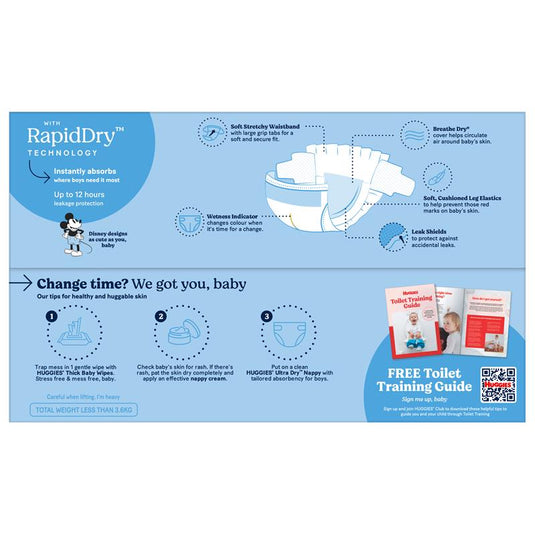 Huggies Ultra Dry Nappies Boy Size 6 Jumbo 60 Pack