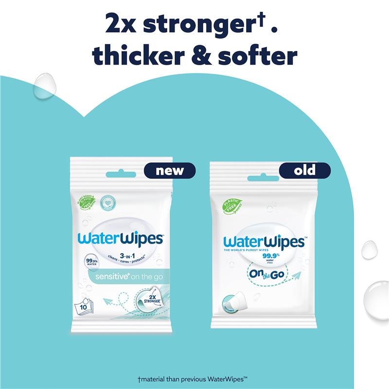 Load image into Gallery viewer, WaterWipes On The Go Sensitive Wipes 10 Pack
