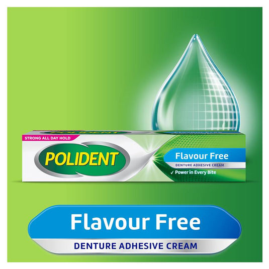 Polident Denture Adhesive Cream Flavour Free 2X60g Pack Exclusive Size