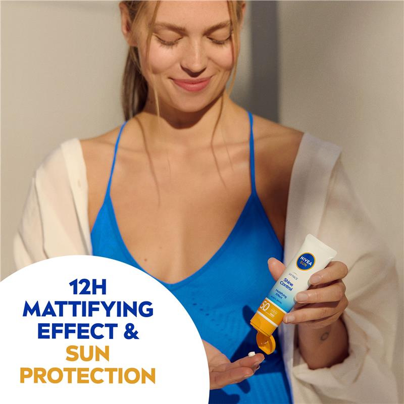Load image into Gallery viewer, NIVEA Sun UV Face Sunscreen Shine Control SPF50 50ml
