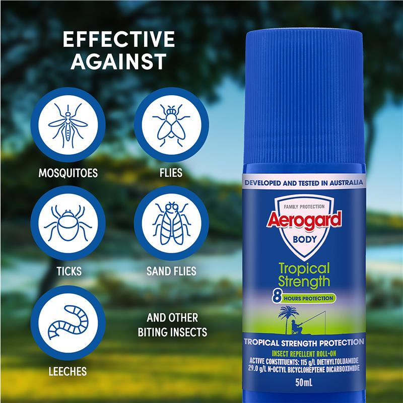 Load image into Gallery viewer, Aerogard Roll On Tropical Strength 50mL
