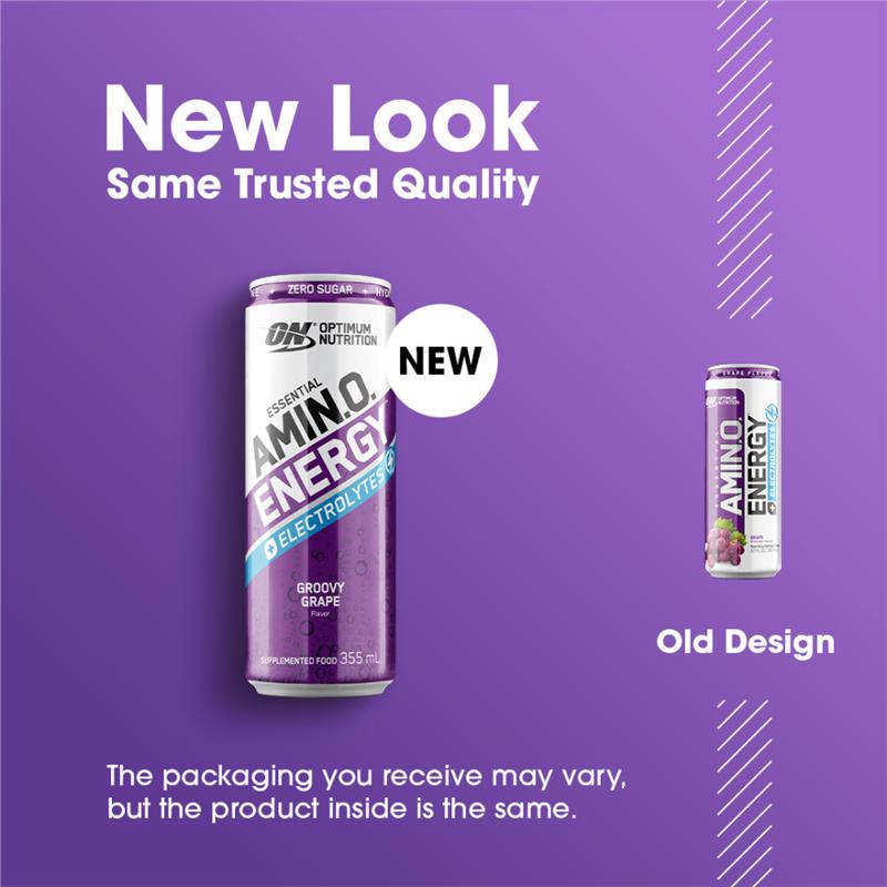Load image into Gallery viewer, Optimum Nutrition Amino Energy Sparkling + Electrolytes Grape 355ml
