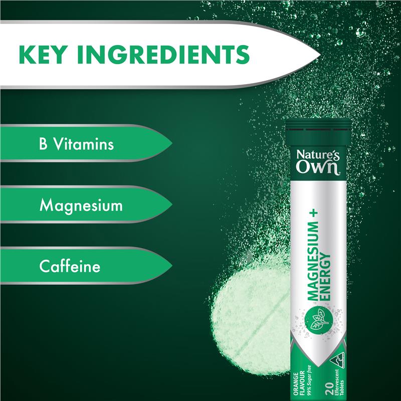 Load image into Gallery viewer, Nature's Own Magnesium + Energy Effervescent 20 Tablets
