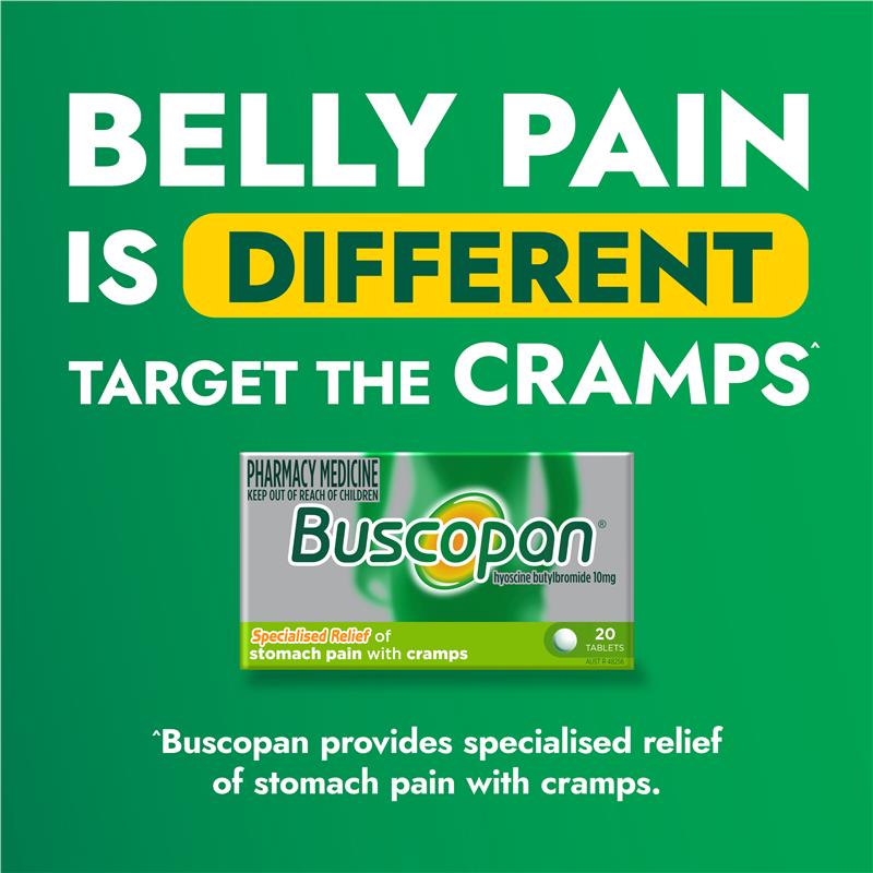 Load image into Gallery viewer, Buscopan Stomach Cramps Pain Relief 10mg Tablets 20 Pack
