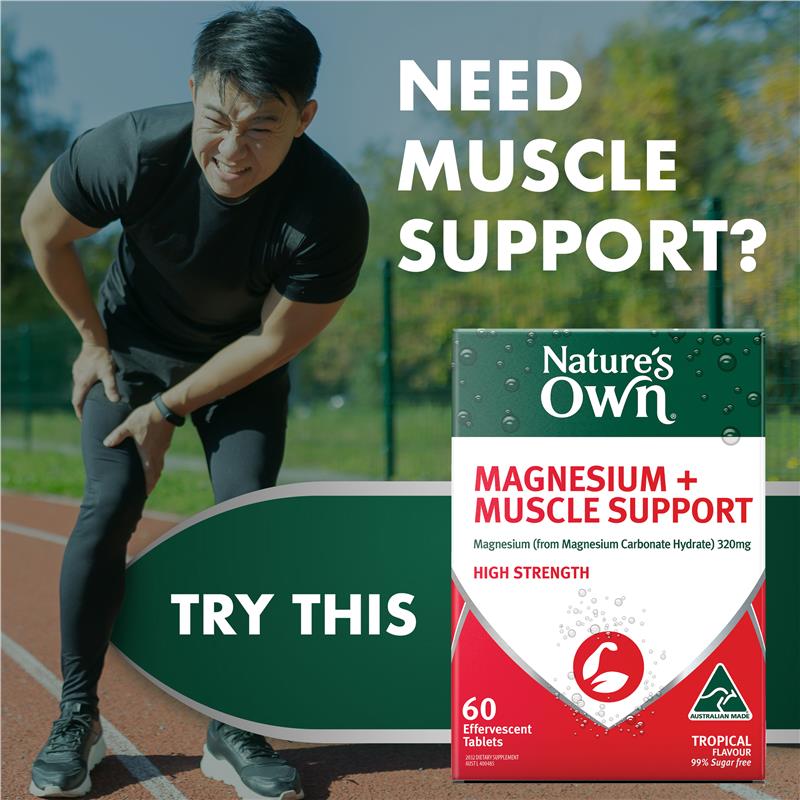 Load image into Gallery viewer, Nature's Own Magnesium + Muscle Support Effervescent 60 Tablets
