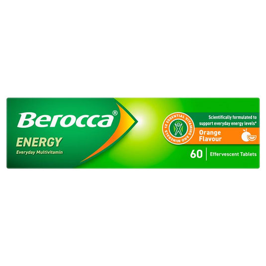 Berocca Energy Orange 60 Effervescent Tablets Exclusive Size