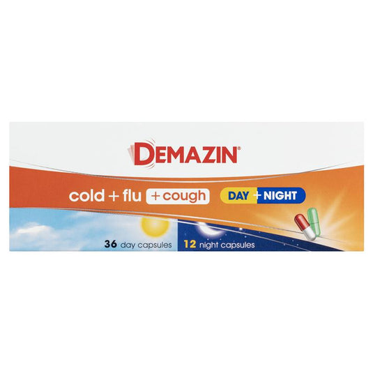 Demazin Cold + Flu + Cough Day + Night 48 Capsules