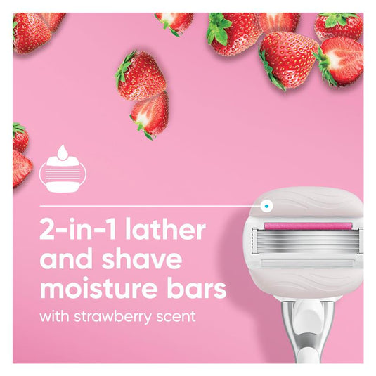 Gillette Venus ComfortGlide Sugarberry Scent With Olay Razor Handle + 4 Blades