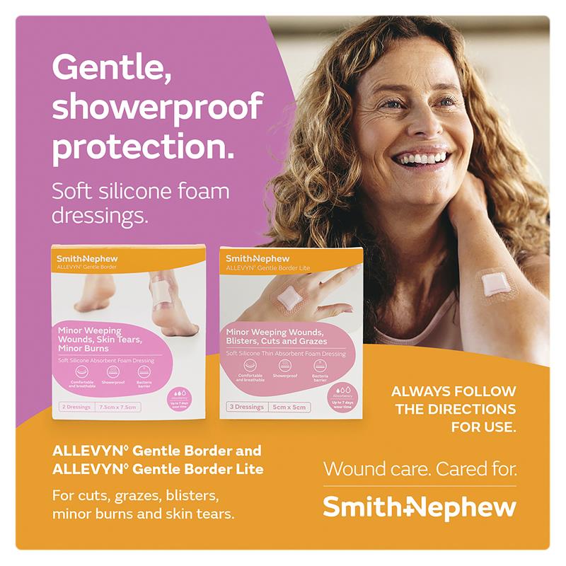 Load image into Gallery viewer, Allevyn Gentle Border Lite 5cm x 5cm Single Dressing
