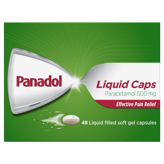 Panadol Liquid Capsules Paracetamol Pain Relief 48 Capsules