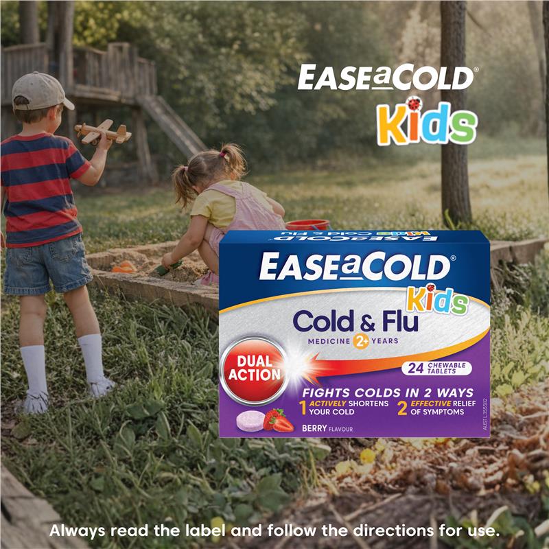 Load image into Gallery viewer, Ease a Cold &amp; Flu Kids Berry 24 Chewable Tablets
