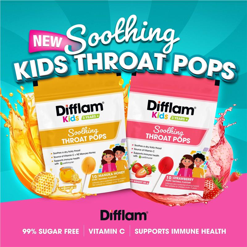 Load image into Gallery viewer, Difflam Soothing Throat Pops Manuka Honey 10 pack
