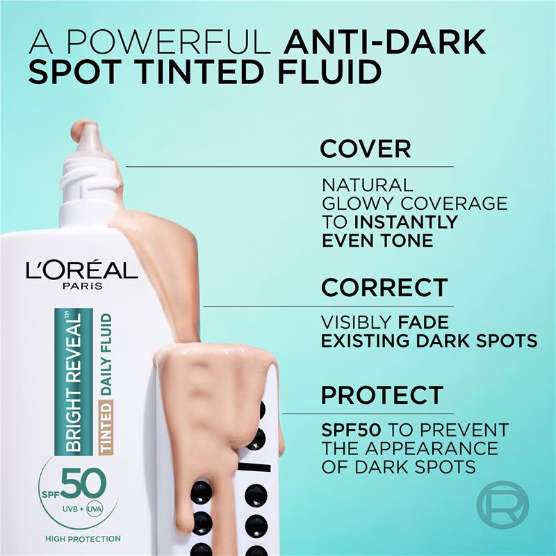 Load image into Gallery viewer, L'Oreal Bright Reveal Tinted SPF 50 Fluid Light 50ml
