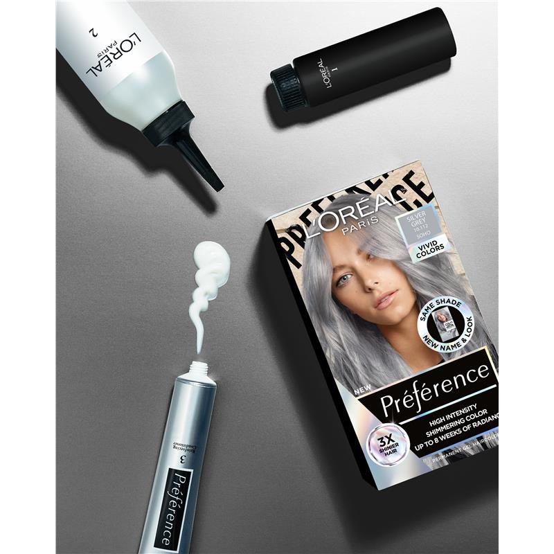 Load image into Gallery viewer, L'Oreal Paris Preference Vivids Permanent Hair Colour 10.112 Soho (Silver Grey)
