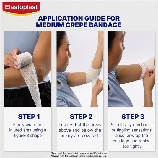 Elastoplast Medium Weight Crepe Bandage 7.5cm x 1.6m