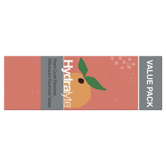 Hydralyte Electrolyte Effervescent Peach Crush 60 Tablets Exclusive Size