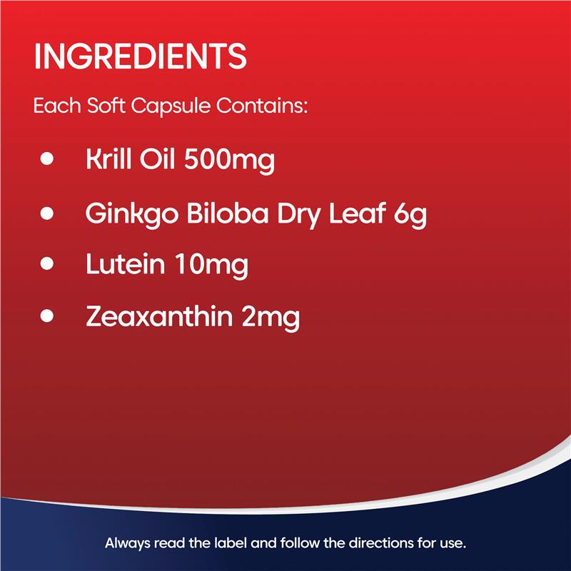 Load image into Gallery viewer, Bioglan Red Krill Oil Active Brain &amp; Eyes 60 Capsules

