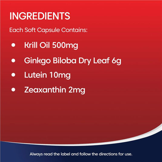 Bioglan Red Krill Oil Active Brain & Eyes 60 Capsules
