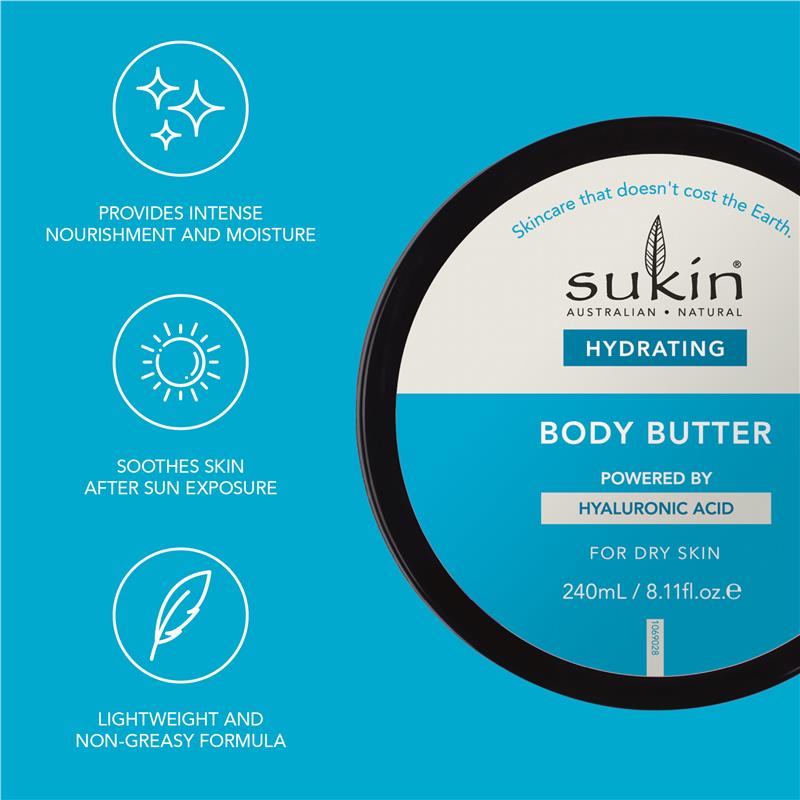 Load image into Gallery viewer, Sukin Hydrating Hyaluronic Acid Body Butter 240ml
