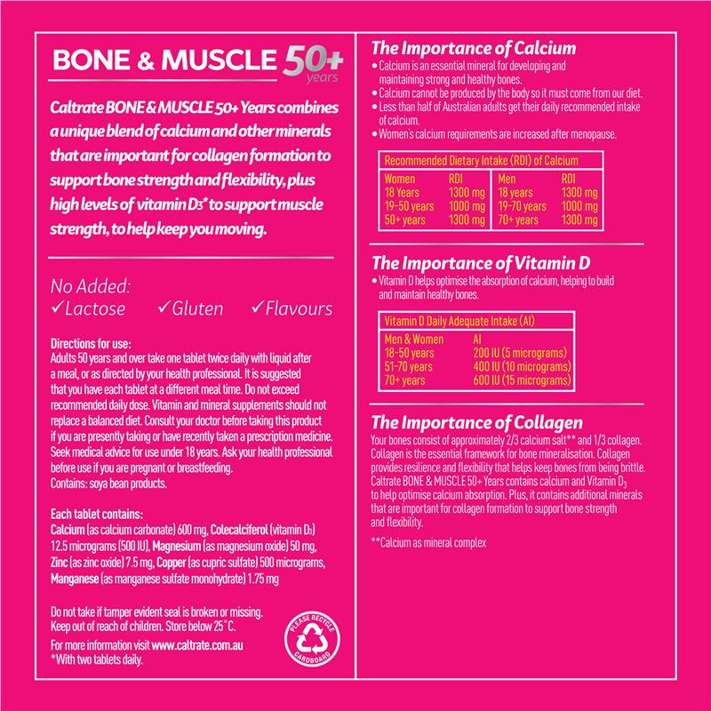 Load image into Gallery viewer, Caltrate Bone &amp; Muscle 50+ 100 Tablets
