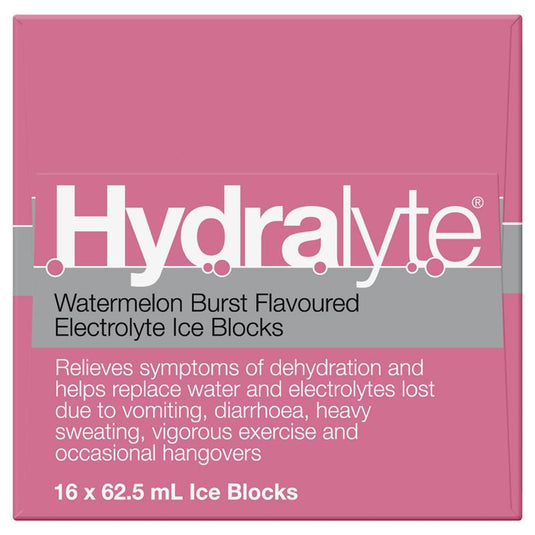Hydralyte Electrolyte Ice Blocks Watermelon 16