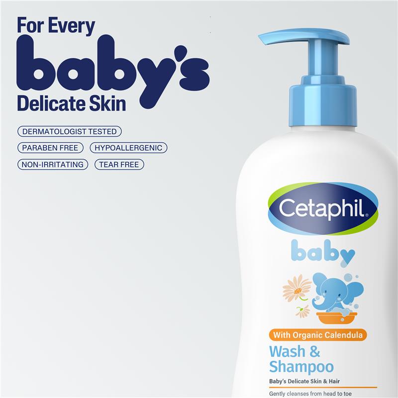 Load image into Gallery viewer, Cetaphil Baby Calendula Wash &amp; Shampoo 400ml
