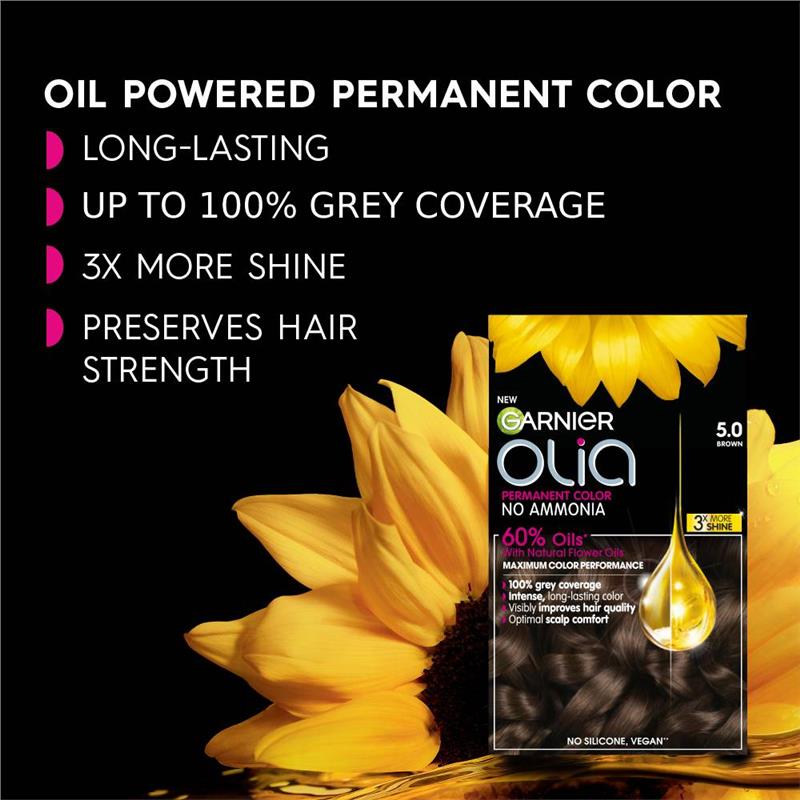 Load image into Gallery viewer, Garnier Olia 6.0 Light Brown Permanent Hair Colour No Ammonia 60% Oils
