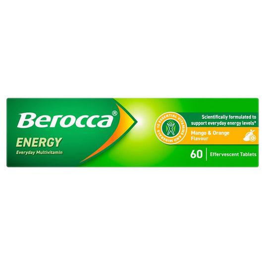 Berocca Energy Mango And Orange 60 Effervescent Tablets Exclusive Size