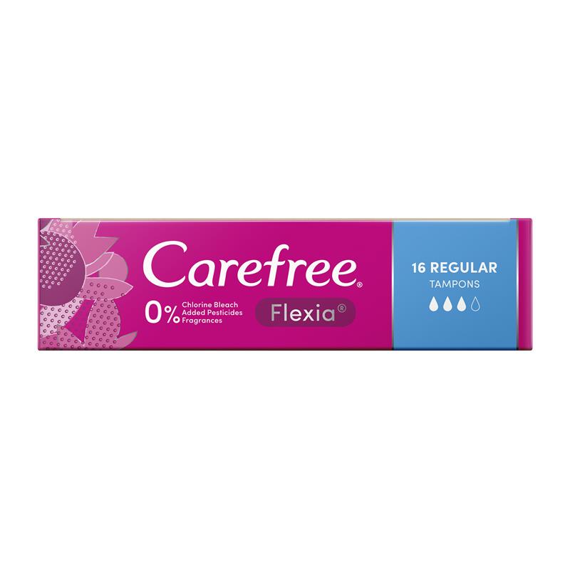 Load image into Gallery viewer, Carefree Flexia Fragrance Free Regular Tampons With Wings 16 Pack
