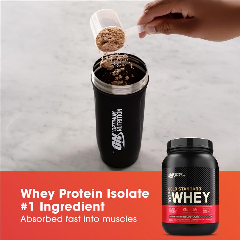 Load image into Gallery viewer, Optimum Nutrition Gold Standard 100% Whey Double Rich Chocolate 907g

