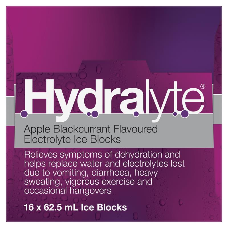 Load image into Gallery viewer, Hydralyte Rehydration Ice Blocks Apple Blackcurrant 16 Pack
