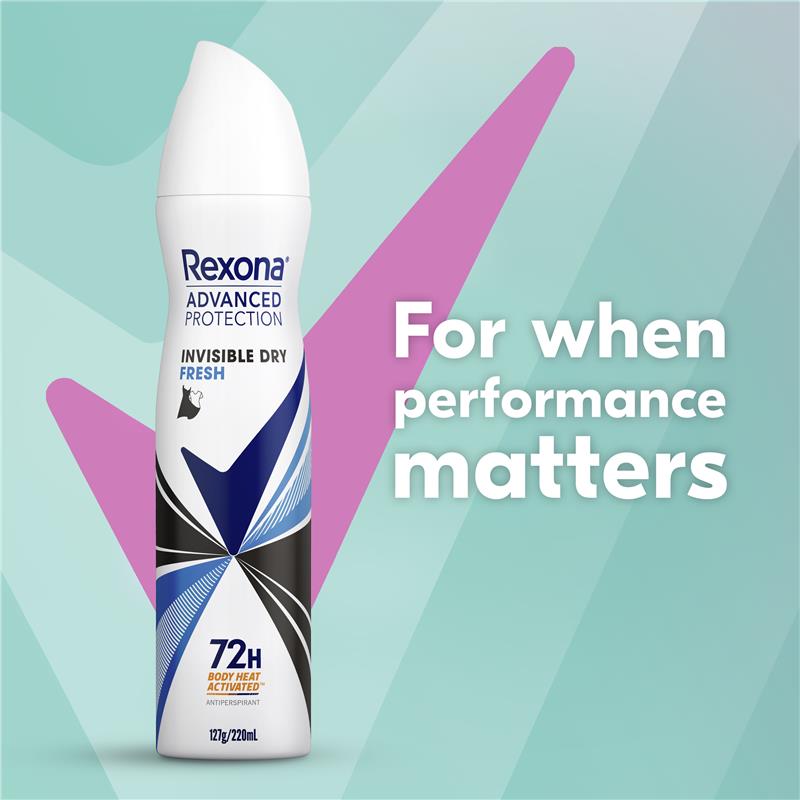 Load image into Gallery viewer, Rexona Women Advanced Antiperspirant Aerosol Invisible Dry Fresh 220ml
